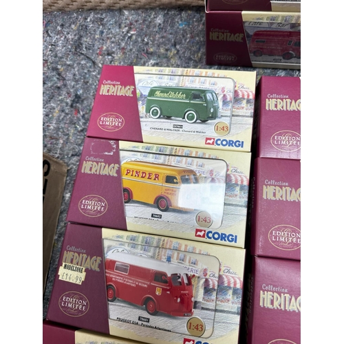 677 - Box Containing 24 New and Boxed Corgi Heritage Ltd Edition French Diecast Vehicles