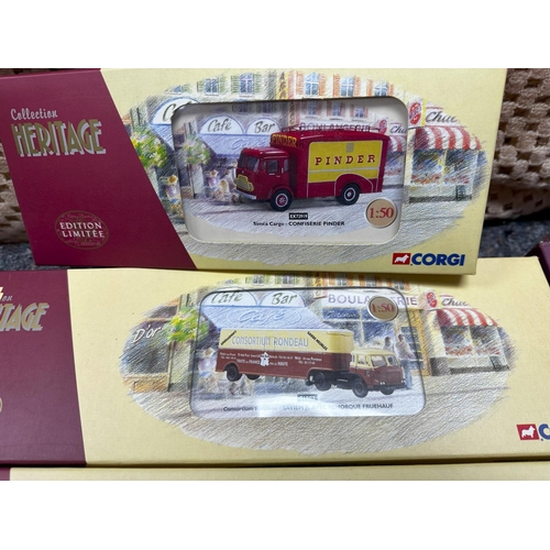 679 - Box Containing 10 New and Boxed Corgi Heritage Ltd Edition French Diecast Vehicles