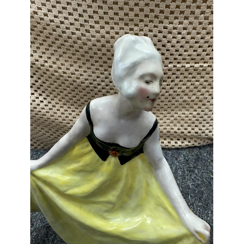 687 - Leon Leyritz Art Deco Faience Figurine of a Curtsying Lady (36cm)