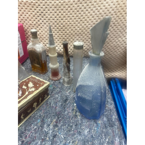 692 - Lot to Include, Deco Glass, Elena Figural Perfume Bottles, Vintage Perfume and other Curios