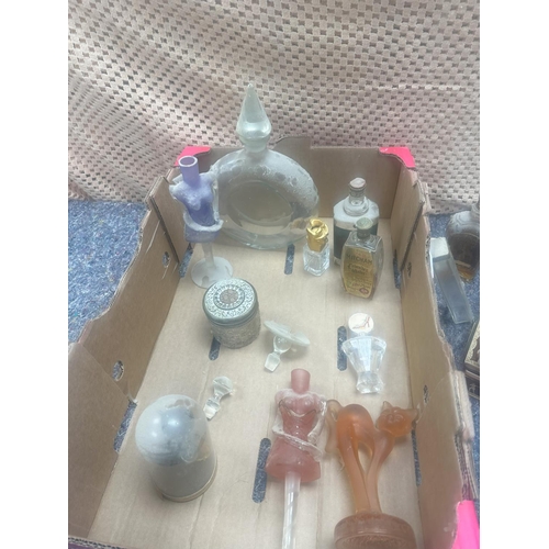 692 - Lot to Include, Deco Glass, Elena Figural Perfume Bottles, Vintage Perfume and other Curios