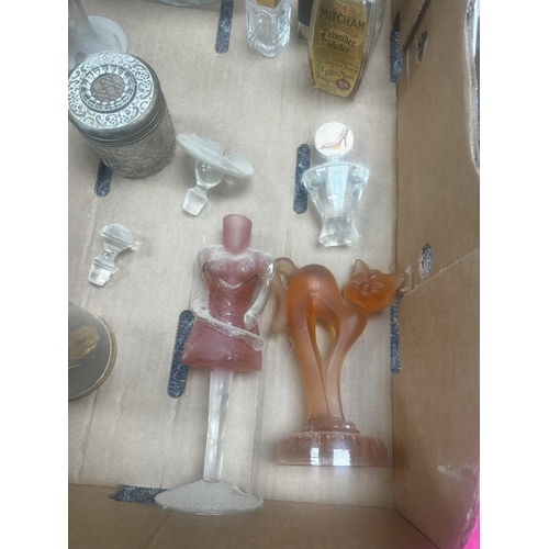 692 - Lot to Include, Deco Glass, Elena Figural Perfume Bottles, Vintage Perfume and other Curios