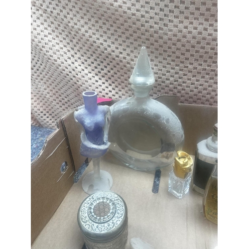 692 - Lot to Include, Deco Glass, Elena Figural Perfume Bottles, Vintage Perfume and other Curios