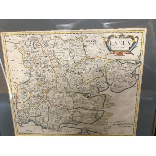 823 - Antique Map of Essex by Rob Morden Framed 58cm x 50cm