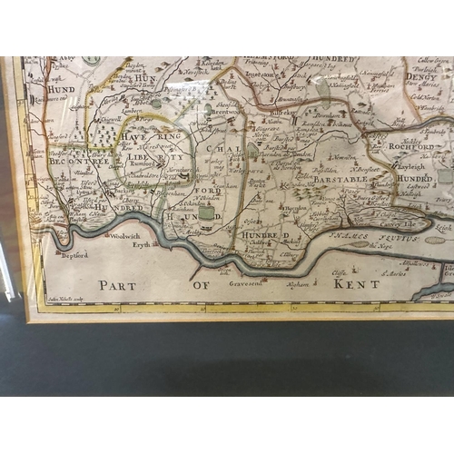 823 - Antique Map of Essex by Rob Morden Framed 58cm x 50cm