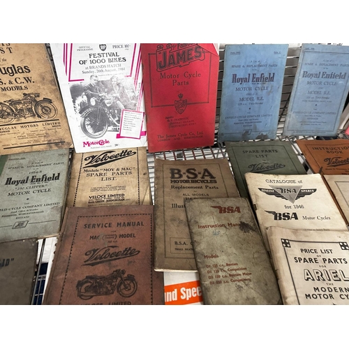 892 - A Large Collection of Vintage & Classic Motorcycle Owners Manuals etc