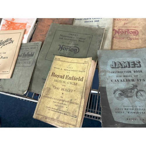 892 - A Large Collection of Vintage & Classic Motorcycle Owners Manuals etc