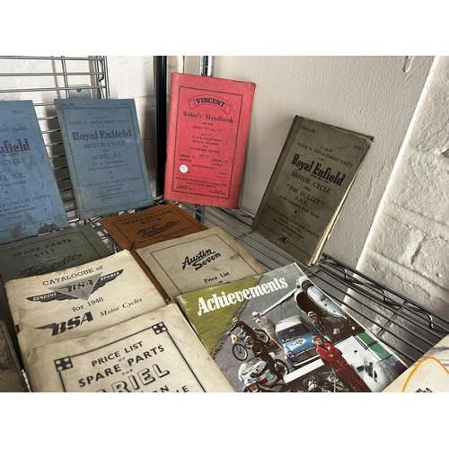 892 - A Large Collection of Vintage & Classic Motorcycle Owners Manuals etc