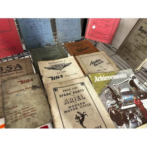 892 - A Large Collection of Vintage & Classic Motorcycle Owners Manuals etc