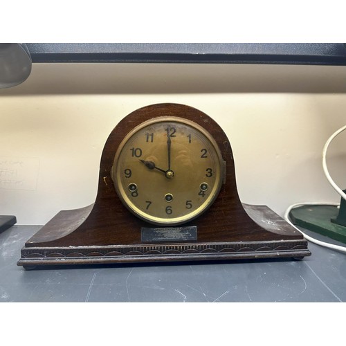 1D - Cricket Interest: Fontenoy F.40 8 Day Clock Clock 1935 . Silver Plaque on the front relating to Lanc... 