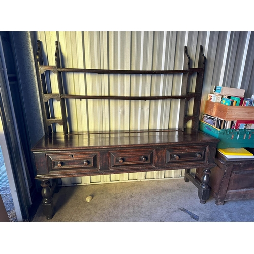 898 - 17th Century English Oak Dresser with Plate Rack