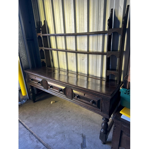 898 - 17th Century English Oak Dresser with Plate Rack