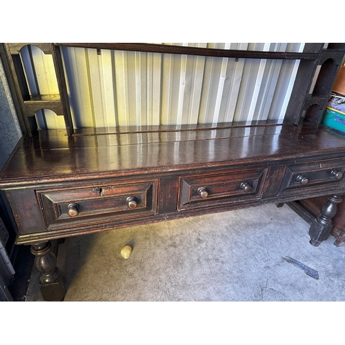 898 - 17th Century English Oak Dresser with Plate Rack