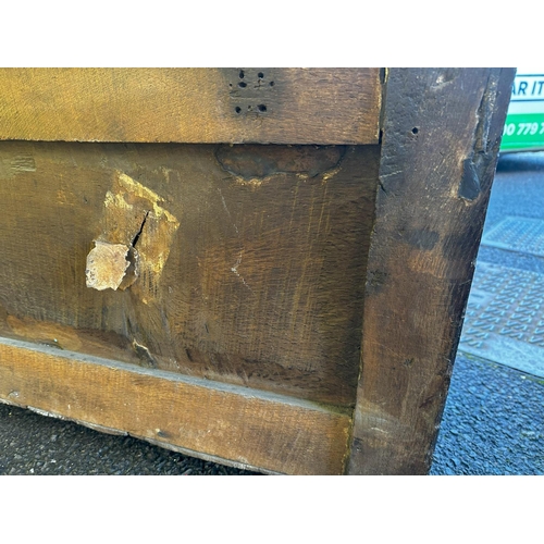 899 - 17th Century English Carved Three Panel Oak Coffer