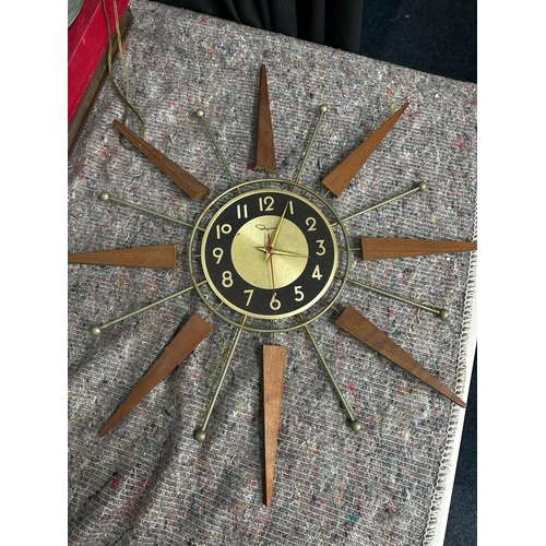 903 - Mid Century Starburst Atomic Wall Clock