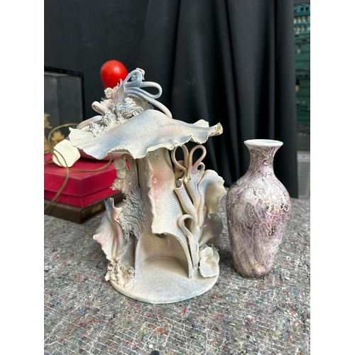 904 - Cornish Ceramics Nebula Vase and a Vintage piece of Studio Pottery