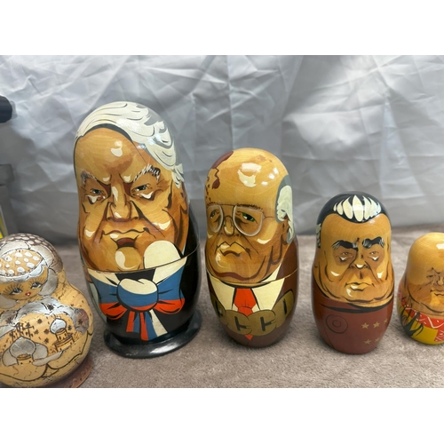 937 - Two Sets of Vintage Russian Dolls