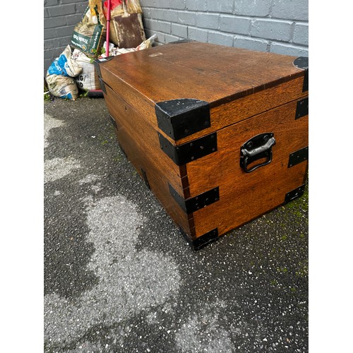 704 - Iron Bound Campaign Chest (77cm x 46cm x 46cm)