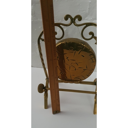 62 - Brass gong with beater