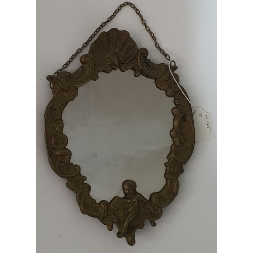 112 - Vintage wall mirror with chain