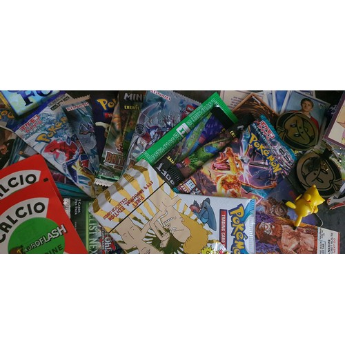 78 - Box of loose trading cards + Album - including sport, Pokemon, Yu-gi-oh, Disney lorcana & more, incl... 