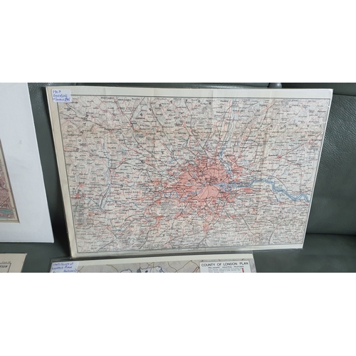 142 - Selection of old original London Maps