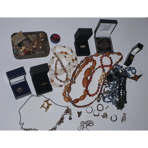 103 - Good mixed lot of jewellery from house clearance Inc hallmarked, Silver, vintage, costume etc