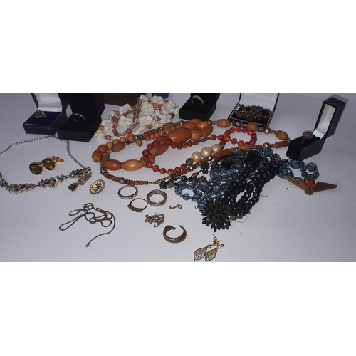 103 - Good mixed lot of jewellery from house clearance Inc hallmarked, Silver, vintage, costume etc