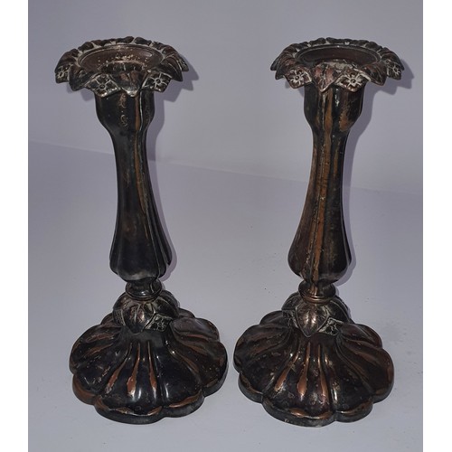 155 - Pain of old antique candlesticks - Heavy - marked D S