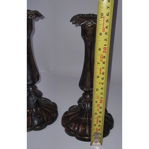 155 - Pain of old antique candlesticks - Heavy - marked D S