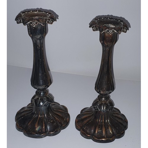 155 - Pain of old antique candlesticks - Heavy - marked D S