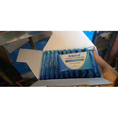 132 - Approx 24 boxes of 12 packs of Anusol wet wipes (288 packs total)