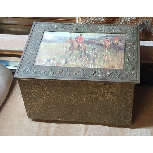 64A - Vintage box with Hunting Scene