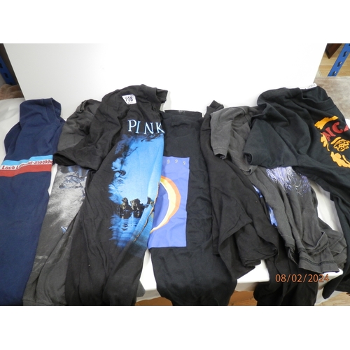 708 - Collection of vintage band t-shirts including Oasis and Pink Floyd