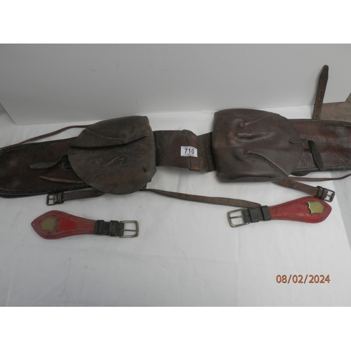 710 - Leather War era Saddle Bag etc