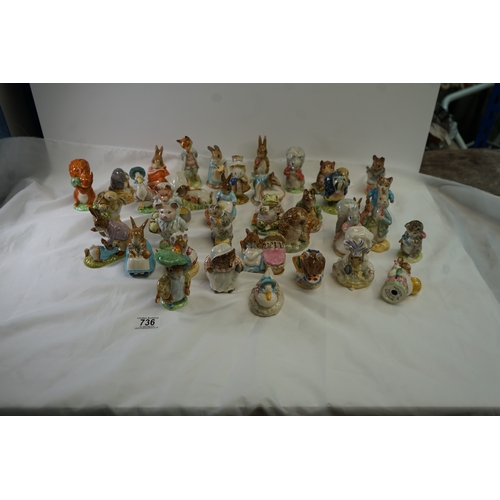 736 - Large collection of Beswick Beatrix Potter Figurines