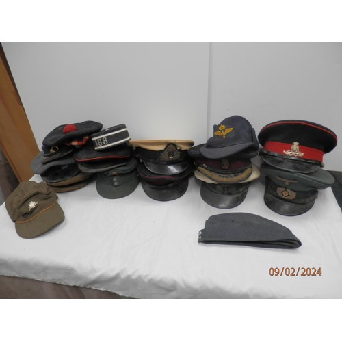 969 - Collection of Second World War Visor Caps and Head Dress to include Intelligence Corp Visor Cap, Weh... 