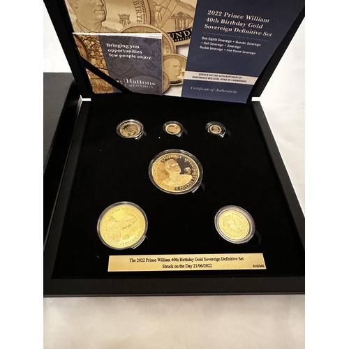 1 - To Commemorate Prince Williams 40th Birthday-The Definitive Sovereign Collection. Consisting of £5 G... 