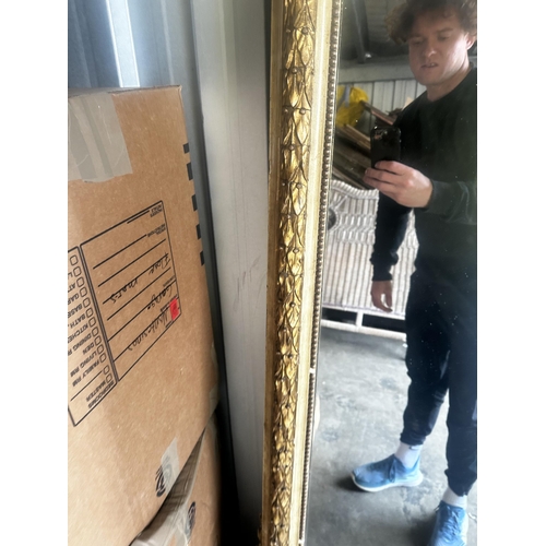 10A - Large Antique Ornate Giltwood Mirror 203cm Tall 150cm Wide