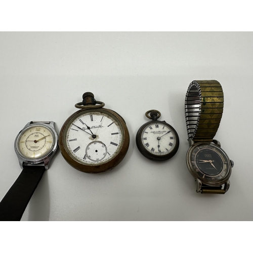 211 - Vintage Watch Lot to include 2 Pocket Watches,  a Zero Watch & a Britix Watch