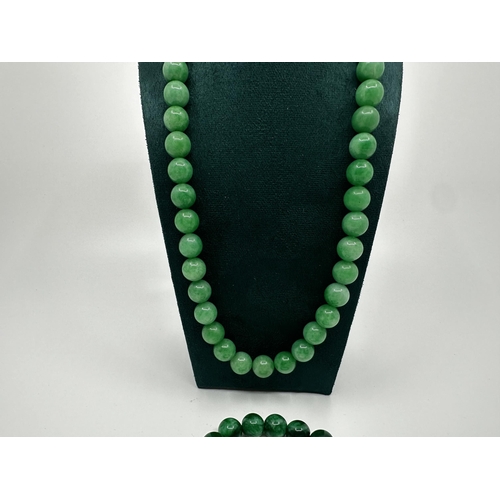 213 - Single Strand Set of Jade Beads and a Jade Bracelet