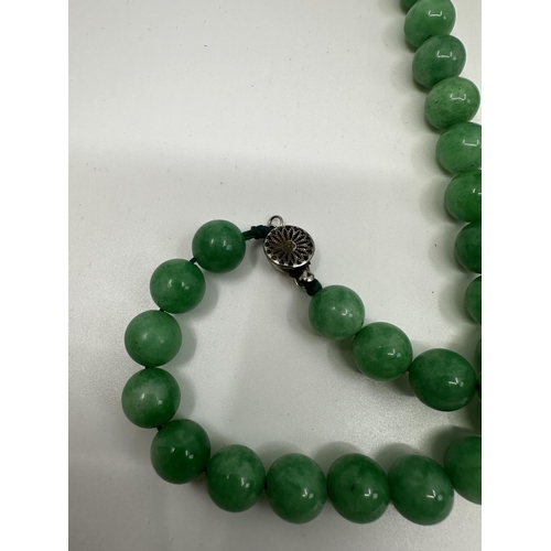 213 - Single Strand Set of Jade Beads and a Jade Bracelet