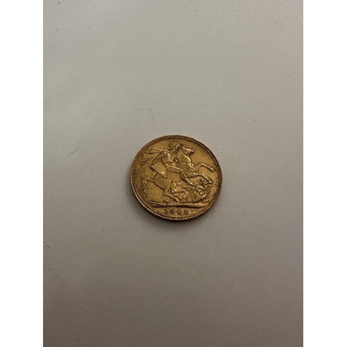 22B - 1908 Full Sovereign Coin