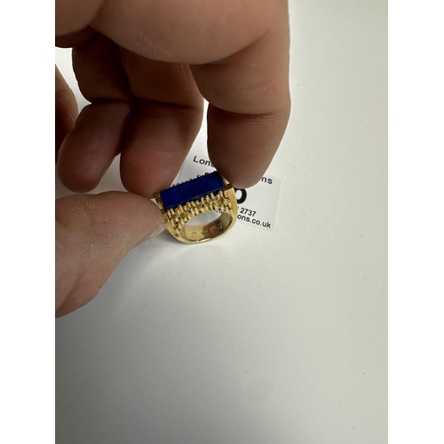 26 - 14k Gold Lapis Ring 10.4g Size K