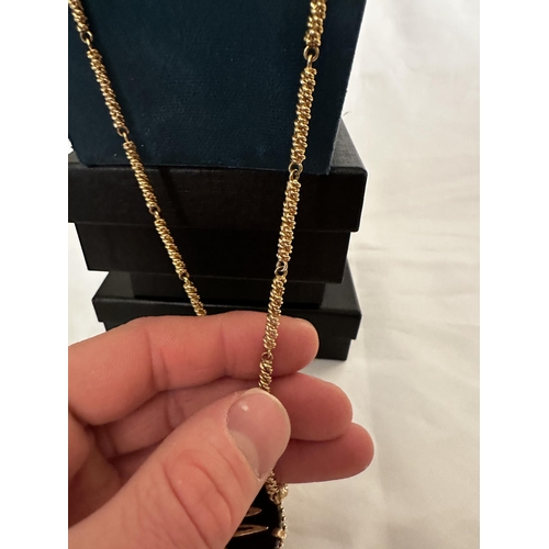 32 - 9ct Gold Mounted Pendant on a 9ct Gold Chain (total Weight 61g)