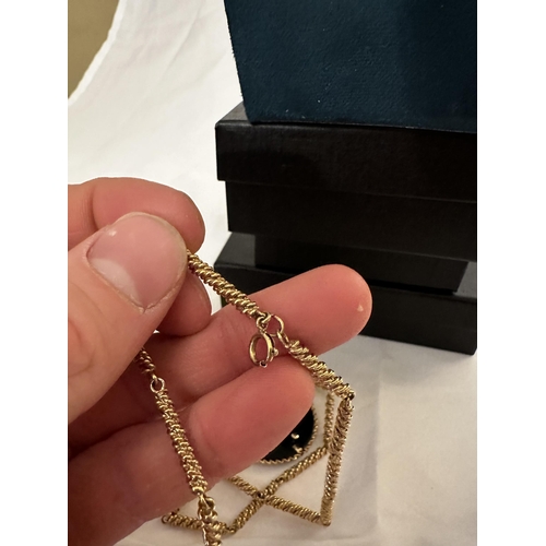 32 - 9ct Gold Mounted Pendant on a 9ct Gold Chain (total Weight 61g)