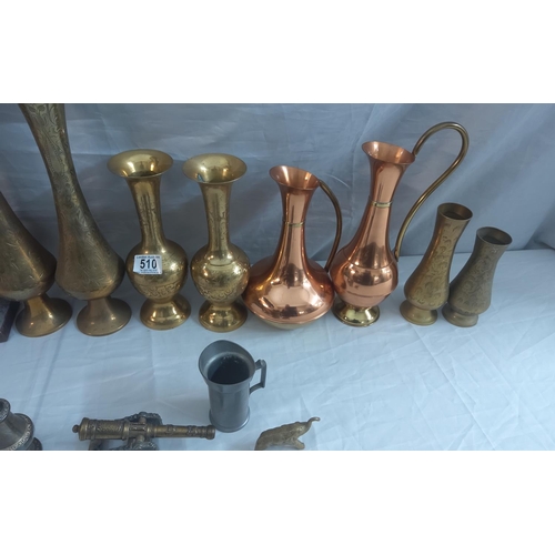 510 - Lot of Copper & Brass Items from Pub Closure