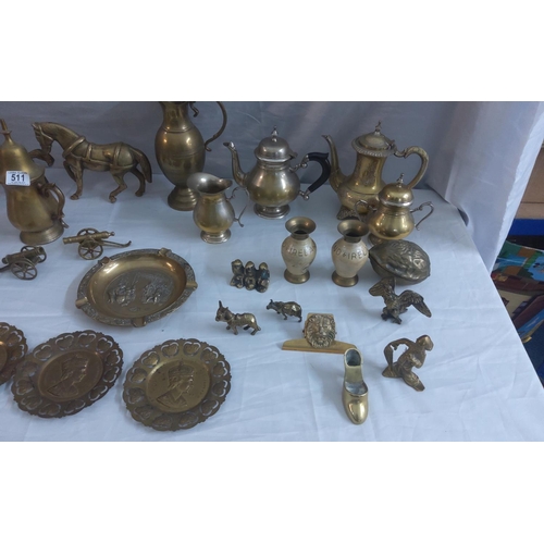 511 - Lot of Brass Items from Pub Closure