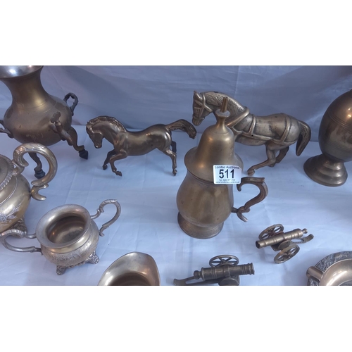 511 - Lot of Brass Items from Pub Closure