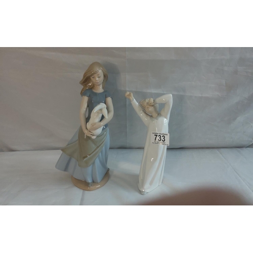 733 - Vintage Nao by Lladro Porcelain Girl with Bunny Rabbit
#4870 Boy Yawning